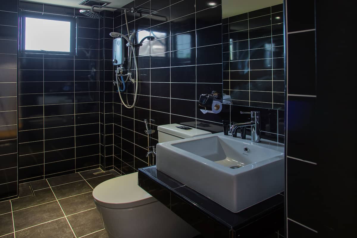 shower, free toiletries, hair dryer, slippers