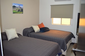 Basic Double Room, 2 Queen Beds, Non Smoking | Iron/ironing board, free WiFi, bed sheets