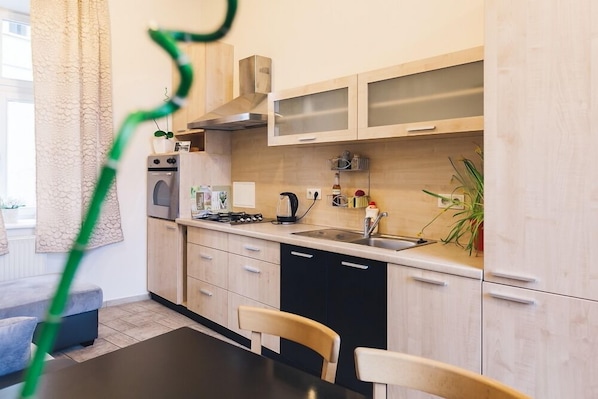 Basic Apartment, Multiple Beds, Non Smoking | Private kitchen