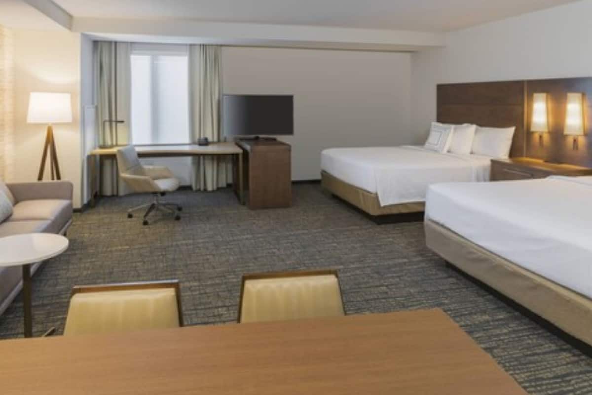 studio, 2 queen beds | premium bedding, down duvets, in-room safe, desk