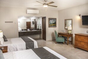 Deluxe Double Room, 2 Queen Beds | Hypo-allergenic bedding, pillowtop beds, desk, blackout drapes