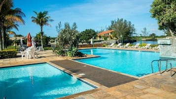 2 outdoor pools, sun loungers