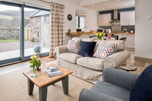 Smart TV, fireplace, DVD player, foosball