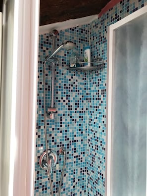 Shower, hair dryer, bidet, soap