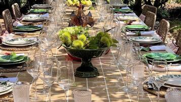 Outdoor banquet area