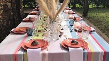 Outdoor banquet area