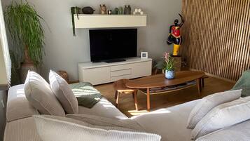 Smart-tv, pejs, dvd-afspiller, bordfodbold