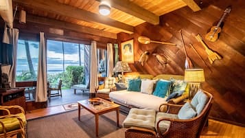 Smart TV, DVD player, books, stereo