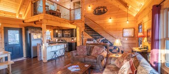 Family-Friendly Log Cabin with Hot Tub, Fire Pit & Game Room – Pet Welcome!