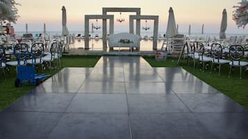 Outdoor banquet area