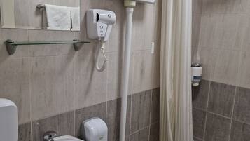 Shower, free toiletries, hair dryer, bathrobes