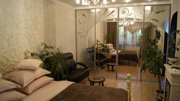 Exclusive-Apartment, 1 Queen-Bett, Nichtraucher | 1 Schlafzimmer, hochwertige Bettwaren, Pillowtop-Betten