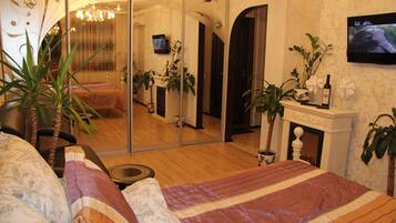 Exclusive-Apartment, 1 Queen-Bett, Nichtraucher | 1 Schlafzimmer, hochwertige Bettwaren, Pillowtop-Betten