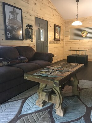 TV, fireplace, DVD player, video library