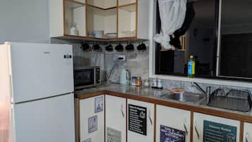 Fridge, microwave, oven, electric kettle