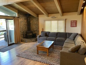 Smart TV, fireplace, DVD player