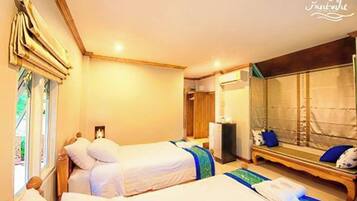 ห้องทวิน | มินิบาร์, โต๊ะทำงาน, เตียงเสริม/เปล, Wi-Fi ฟรี