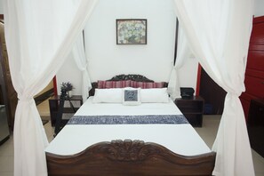 Premium bedding, minibar, desk, laptop workspace