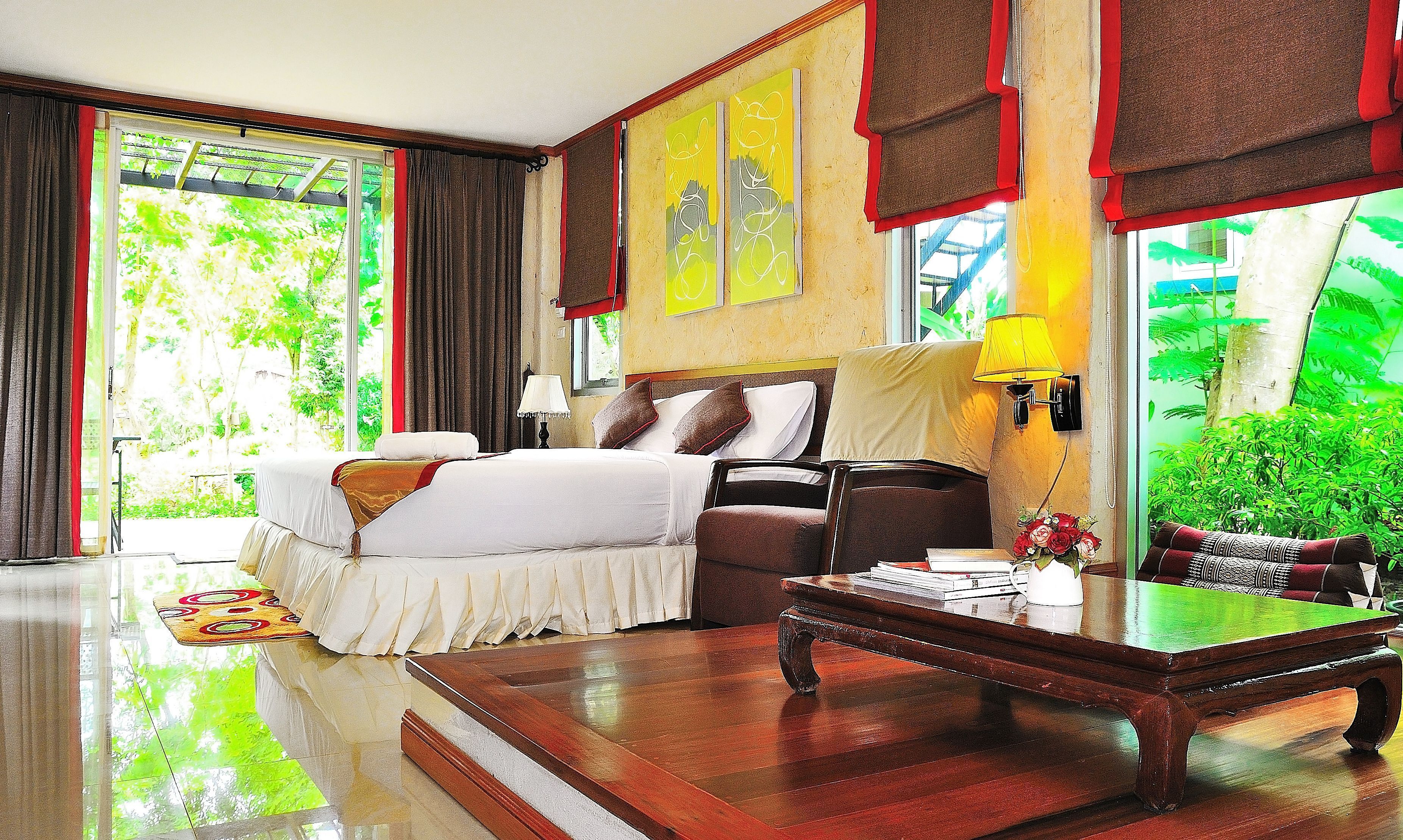 Deluxe Double Room with Garden View | Blackout curtains, free WiFi, bed sheets