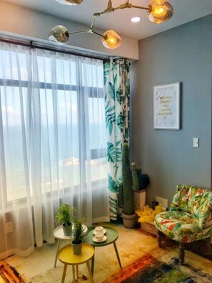 Appartamento Deluxe, vista mare | Soggiorno