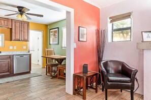 Interior - Historic Adobe Casita - Private Fully Fenced Yard (Tucson)