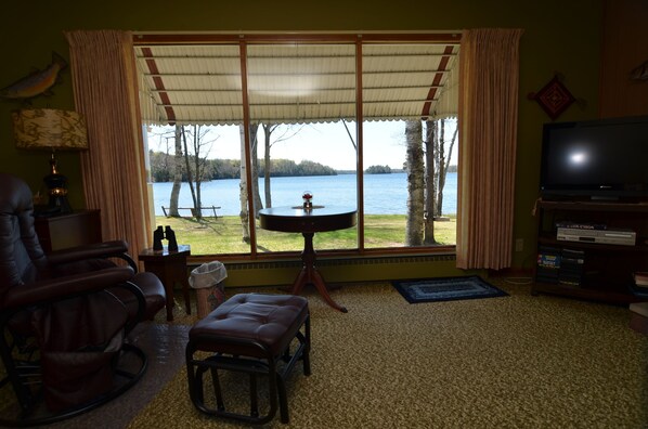 House, 2 Bedrooms | Living area | TV, DVD player - Lakeside Bills Bay Cabin by RedAwning (Cable)