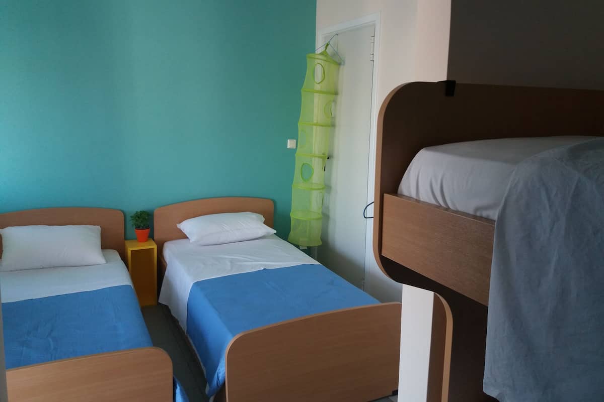 Blackout drapes, iron/ironing board, free WiFi, bed sheets