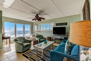 Condo, 2 Bedrooms | Living area - End Unit Oceanside Condo with Spectacular Ocean View from Living Area by RedAwning (Fernandina Beach)