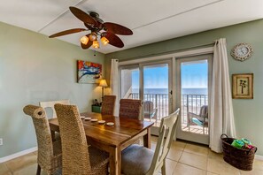 Condo, 2 Bedrooms | Dining - End Unit Oceanside Condo with Spectacular Ocean View from Living Area by RedAwning (Fernandina Beach)