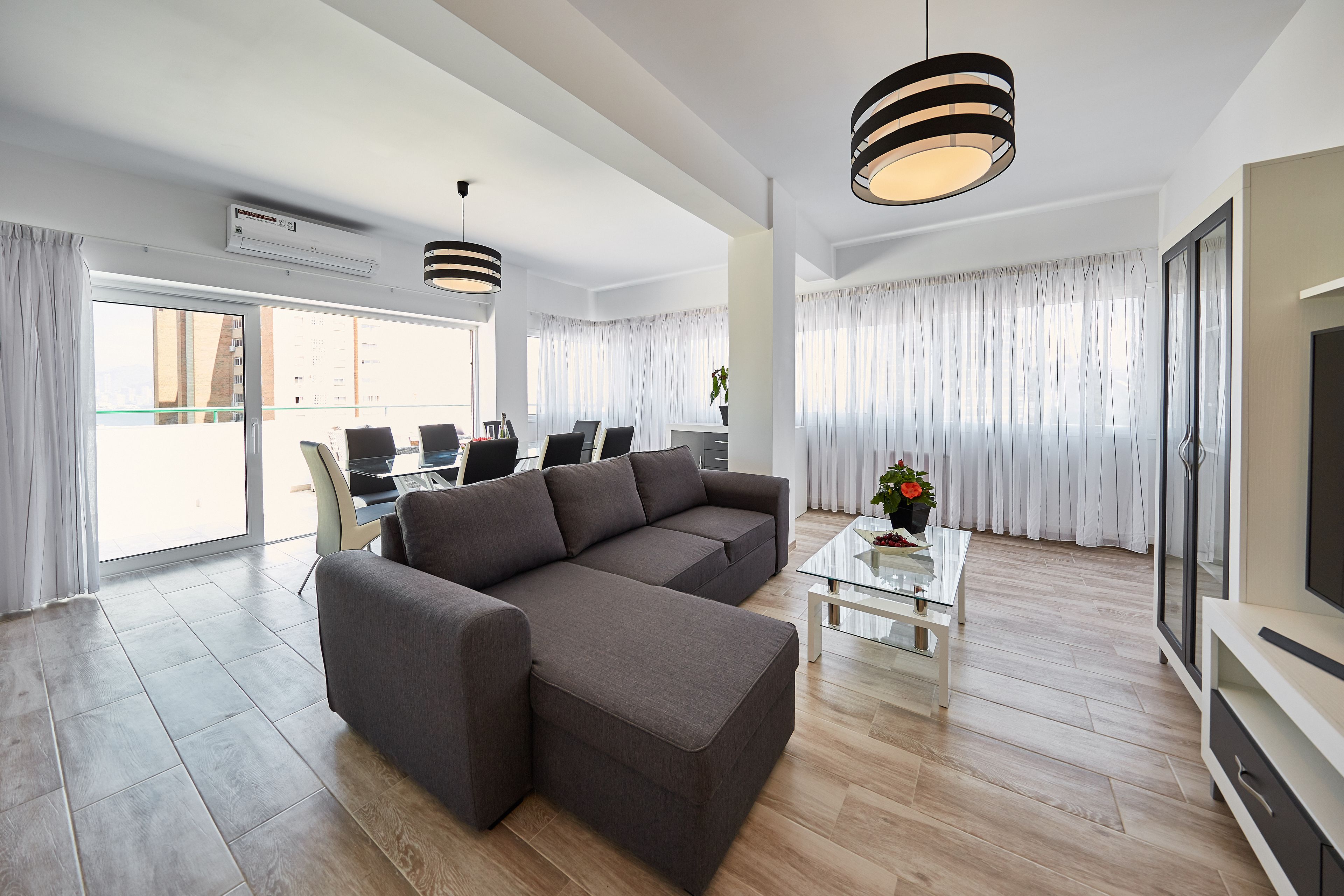 Penthouse Panoramique, vue mer | Coin séjour | TV connectée, Netflix, services de streaming