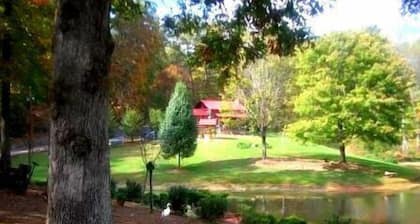 A authenic early American cabin located on a 85 acre farm in NC Foothills.