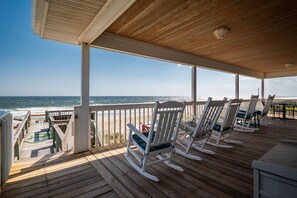 Property grounds - Beach Barracks: Simple, Oceanfront Home with Large Covered Porch and Dune-top De (Oak Island)