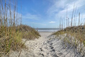 On the beach - American Dream: Oceanfront Home with 2 Covered Porches Close to Oak Island Pier (Oak Island)