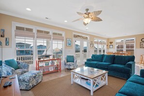 TV, DVD player, books