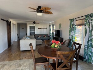 Smart-tv, Netflix, een filmbibliotheek en een stereo