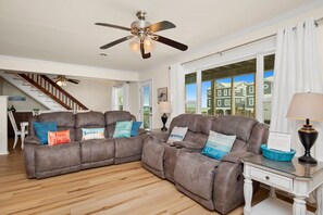 TV, DVD player, books