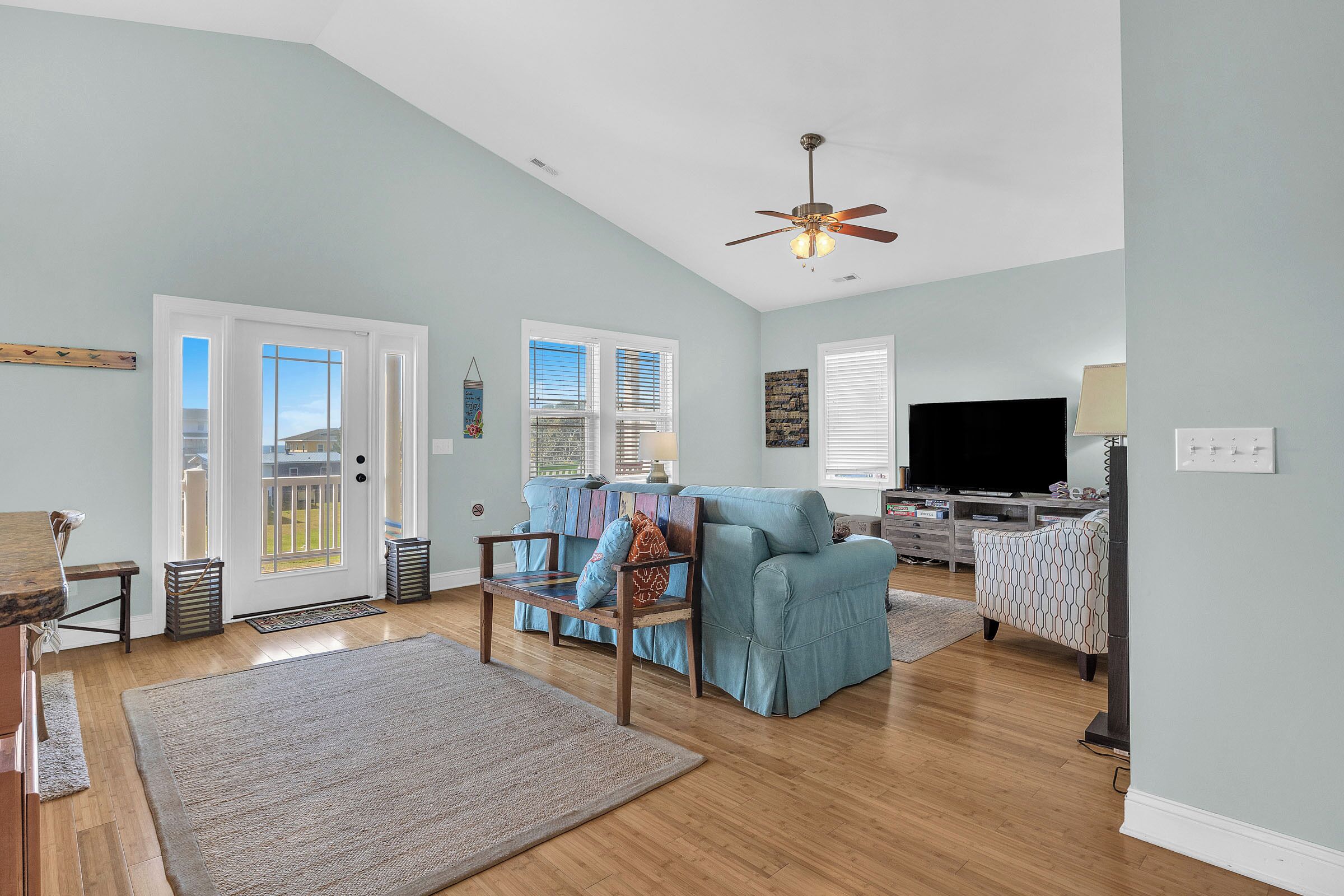 Flat-screen TV, DVD player