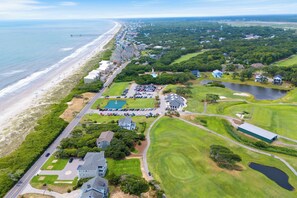 Exterior - Beach Treat: Coastal Chic Home with Spacious Deck, Close to Beach Access (Oak Island)