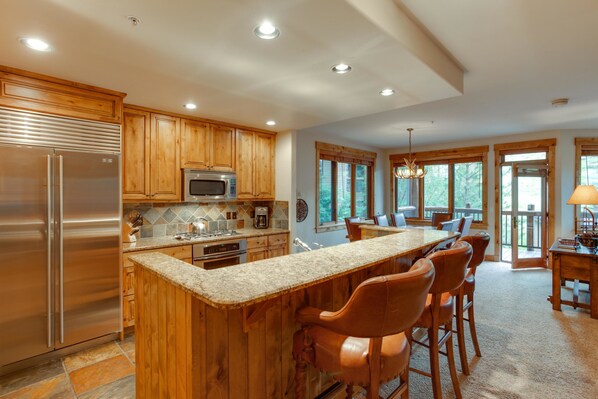 Standard Condo, 3 Bedrooms | Private kitchen | Full-sized fridge, microwave, oven, stovetop - Antlers at Christie Base by Resort Lodging Company (Steamboat Springs)