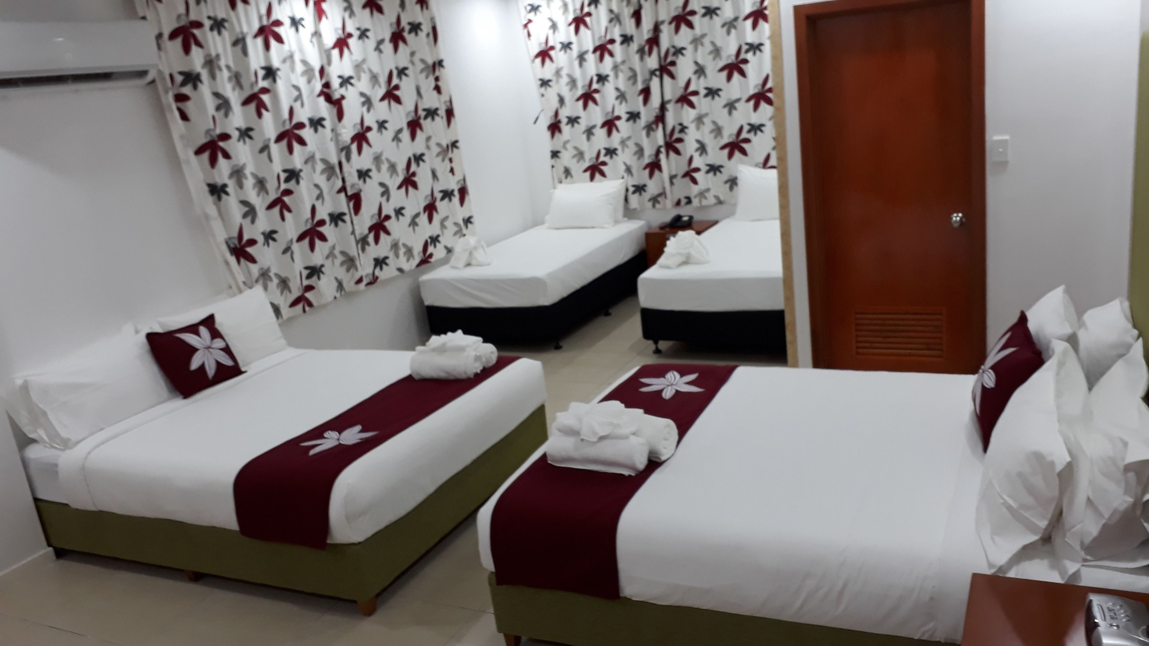 family quadruple room | blackout curtains, soundproofing, bed sheets