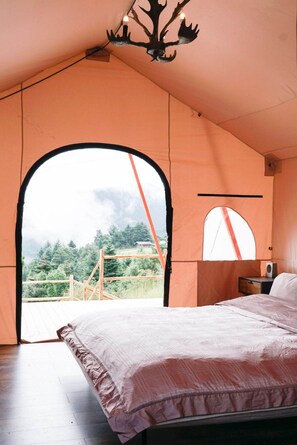 Tent A | Desk, iron/ironing board