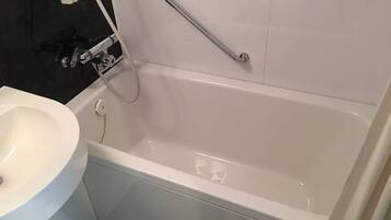 Shower, free toiletries, hair dryer, slippers