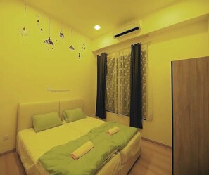 Appartement, 2 slaapkamers | 2 slaapkamers, een bureau, geluiddichte muren