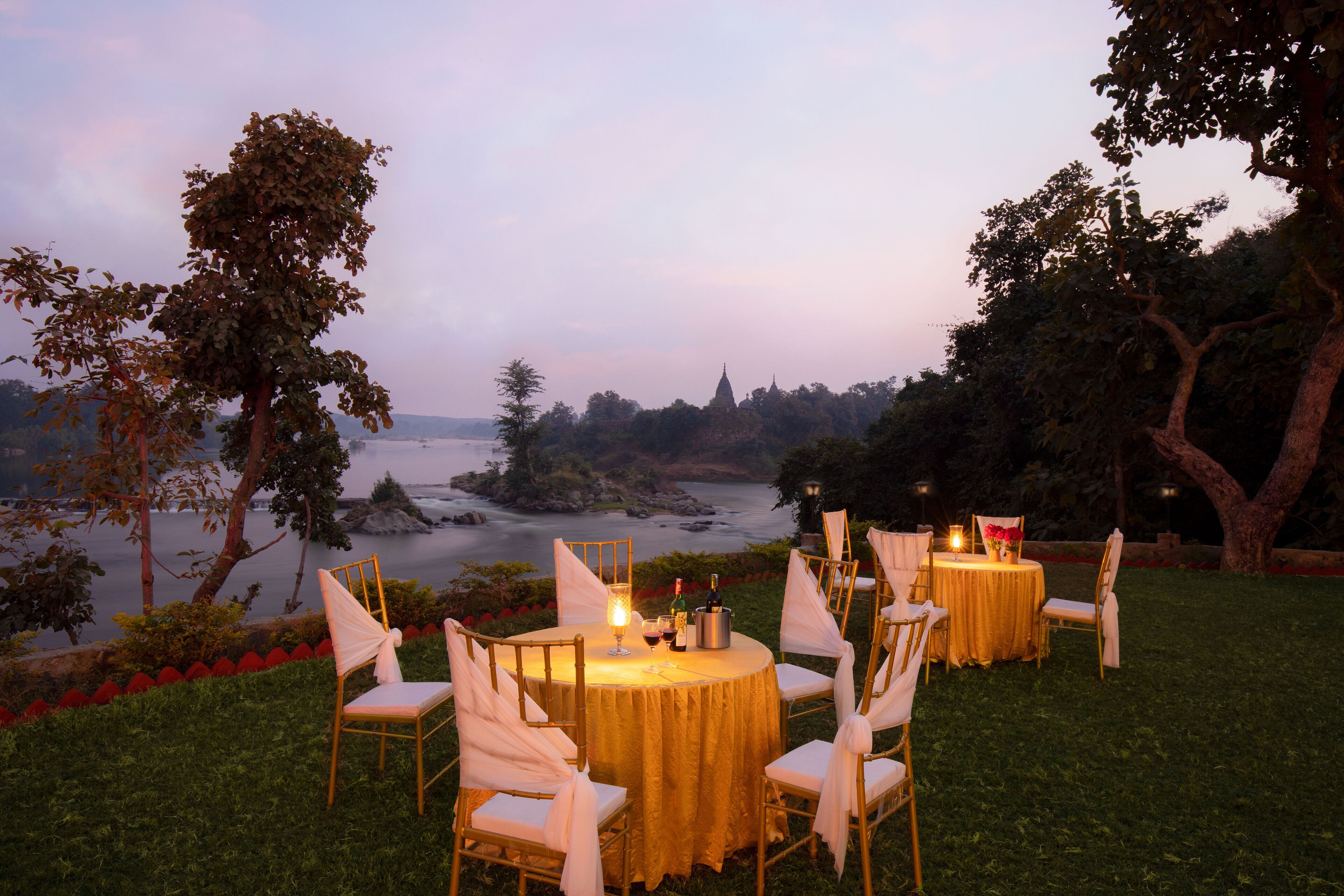 Outdoor banquet area