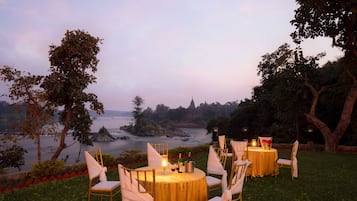 Outdoor banquet area