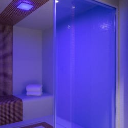 Sauna, steam room, body treatments, deep-tissue massages