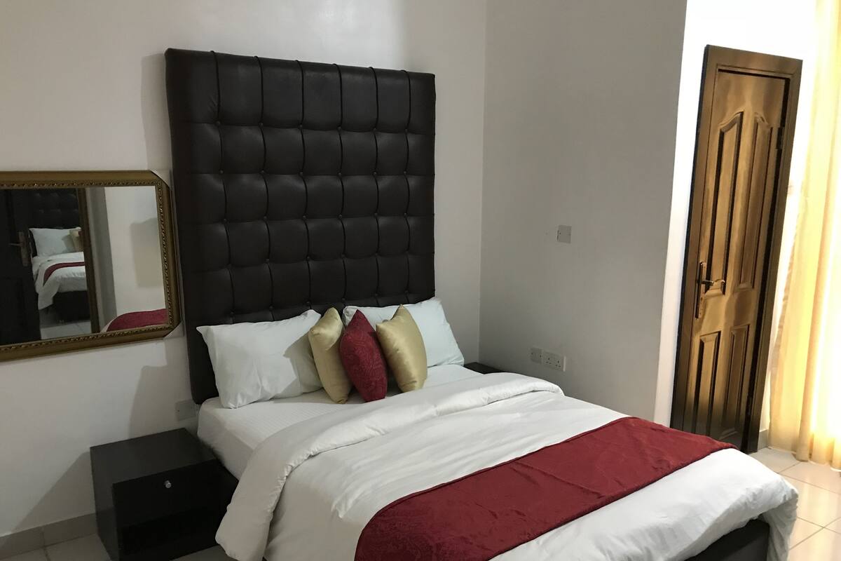 Blackout drapes, iron/ironing board (on request), WiFi (free)