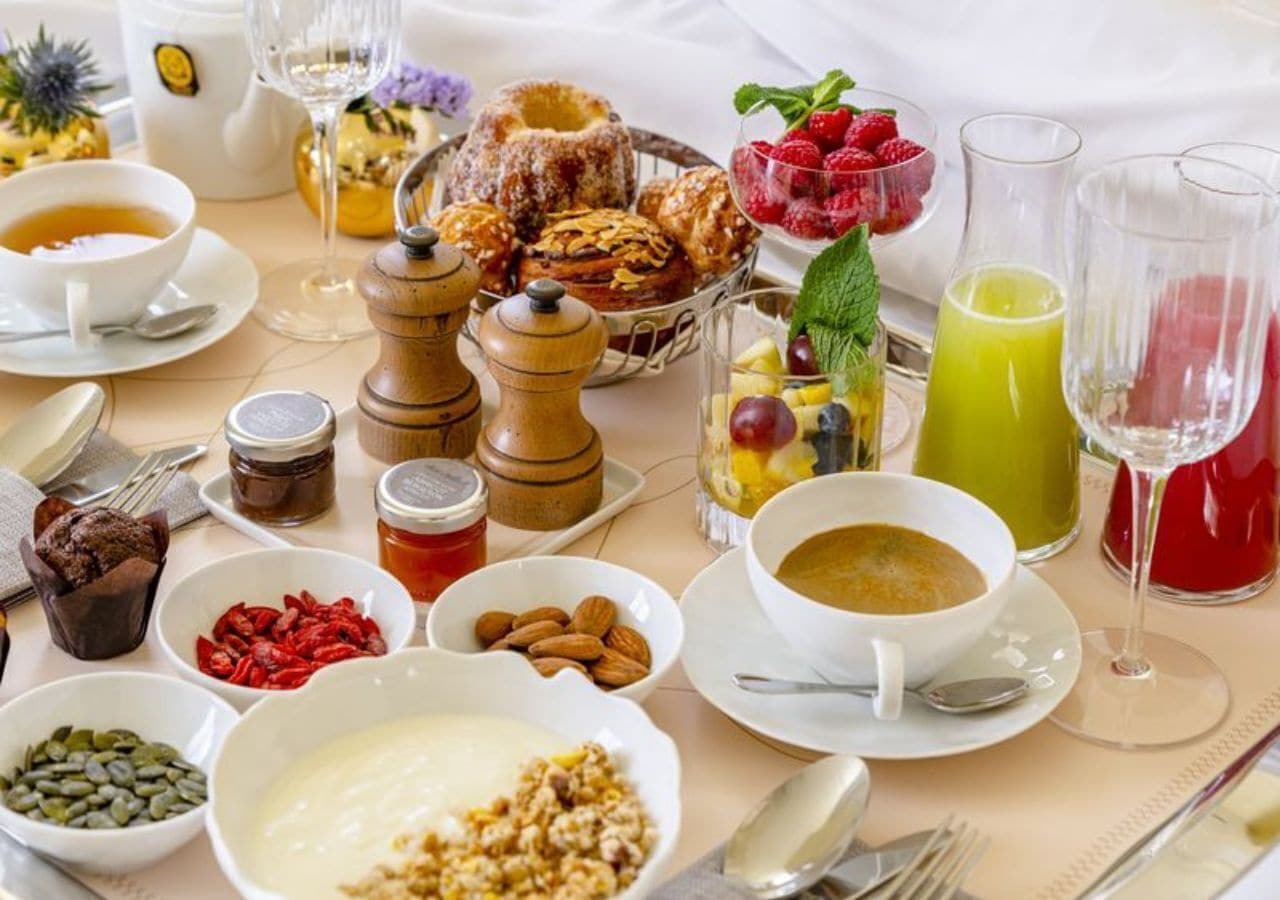 daily buffet breakfast (eur 19 per person)