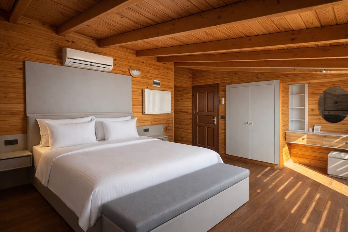 Desk, blackout drapes, soundproofing, free WiFi