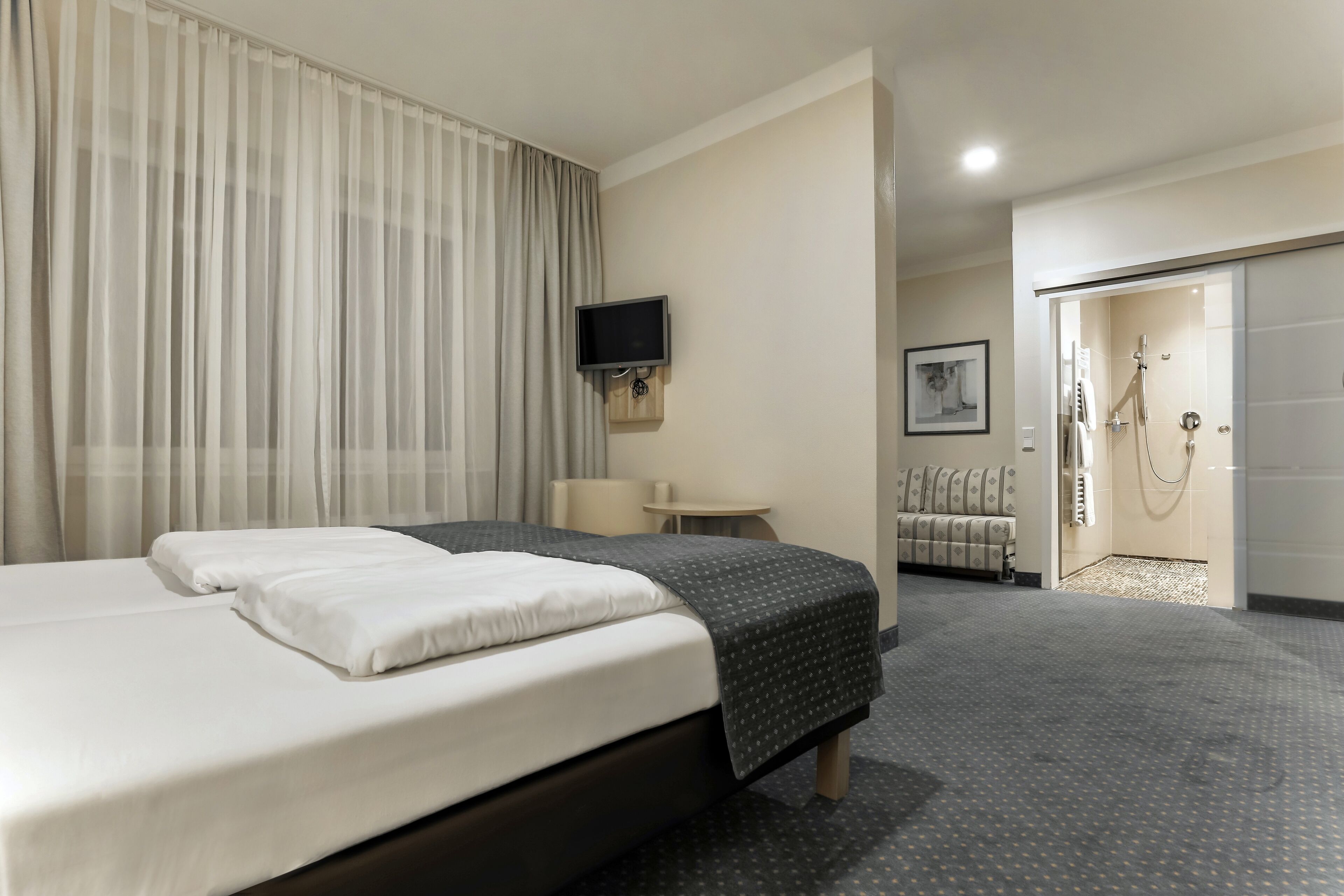 standard double room (large ) | 1 bedroom, desk, laptop workspace, soundproofing